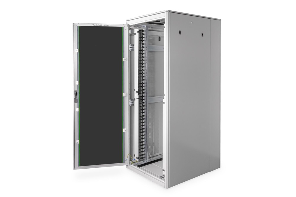 DIGITUS Varioflex-N 19" 42U 2022x800x1000mm üveg első ajtó és hátsó acél dupla ajtós szürke álló rack szekrény