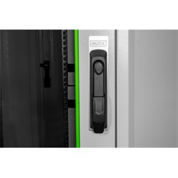 DIGITUS Varioflex-N 19" 42U 2022x800x1000mm üveg első ajtó és hátsó acél dupla ajtós szürke álló rack szekrény