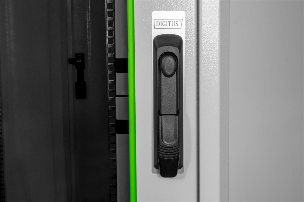 DIGITUS Varioflex-N 19" 42U 2022x800x1000mm üveg első ajtó és hátsó acél dupla ajtós szürke álló rack szekrény