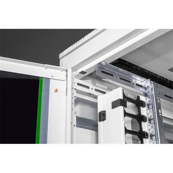 DIGITUS Varioflex-N 19" 42U 2022x800x1000mm üveg első ajtó és hátsó acél dupla ajtós szürke álló rack szekrény