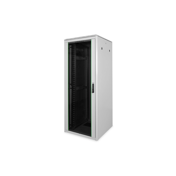DIGITUS Varioflex-N 19" 42U 2022x800x800mm üveg első ajtós és hátsó acél dupla ajtós szürke álló rack szekrény
