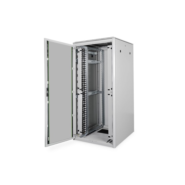 DIGITUS Varioflex-N 19" 42U 2022x800x800mm üveg első ajtós és hátsó acél dupla ajtós szürke álló rack szekrény