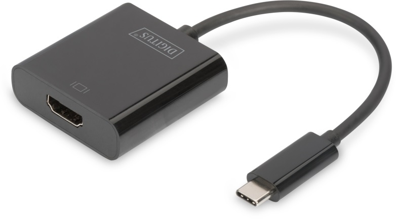DIGITUS fekete USB 3.0 Type C - HDMI (4K@30Hz) adapter