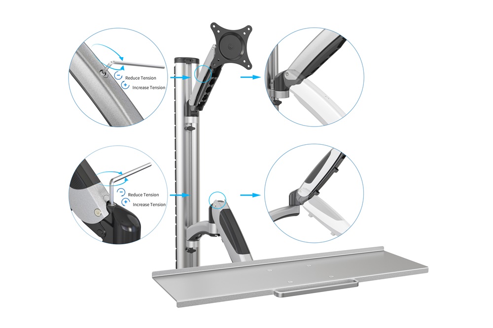 DIGITUS flexibilis fali monitor (VESA 100x100) + billentyűzet tartó konzol