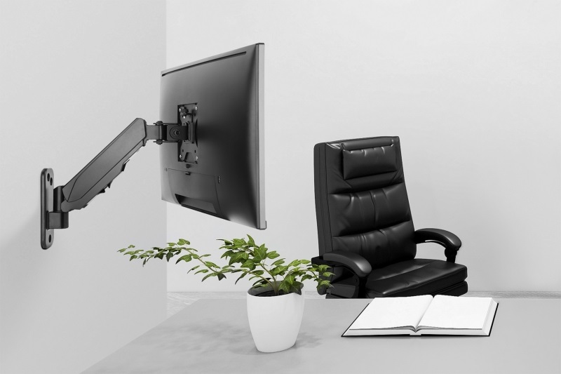 DIGITUS gázrugós fali univerzális (VESA 75 / 100) 1-es fekete monitor tartó konzol