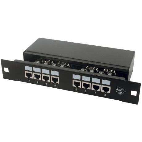 DIGITUS 10" 1U 8portos Cat5E árnyékolt Patch panel