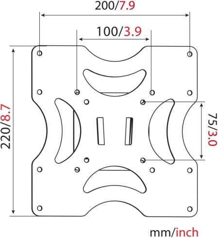 DIGITUS univerzális 200x200 fix fali konzol