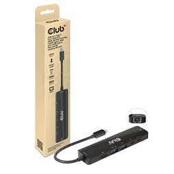 DOC Club3D USB Gen1 Type-C, 6-in-1 Hub with HDMI 8K30Hz-4K120Hz, 2xUSB Type-A, RJ45 and 2xUSB Type-C