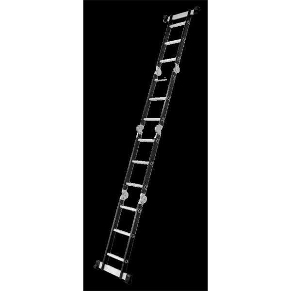 DRABEST HOME és PLATFORM 4x3 lépcsős univerzális alumínium és rozsdamentes acél létra, 125 kg
