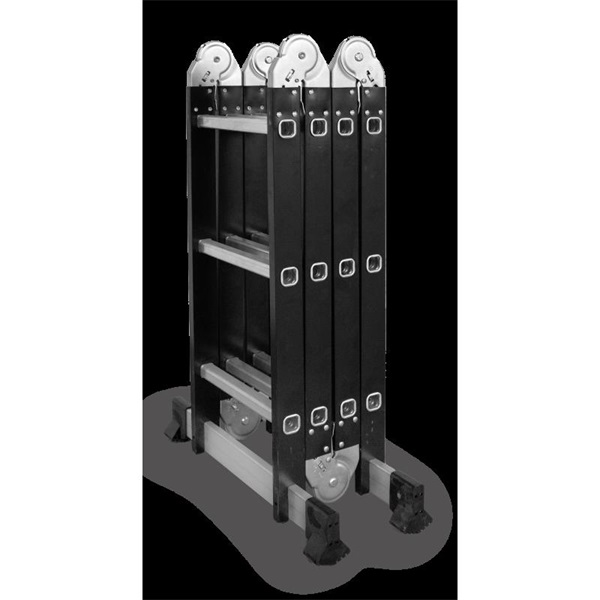 DRABEST HOME és PLATFORM 4x3 lépcsős univerzális alumínium és rozsdamentes acél létra, 125 kg