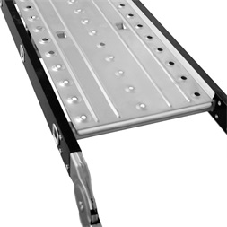 DRABEST HOME és PLATFORM 4x3 lépcsős univerzális alumínium és rozsdamentes acél létra, 125 kg