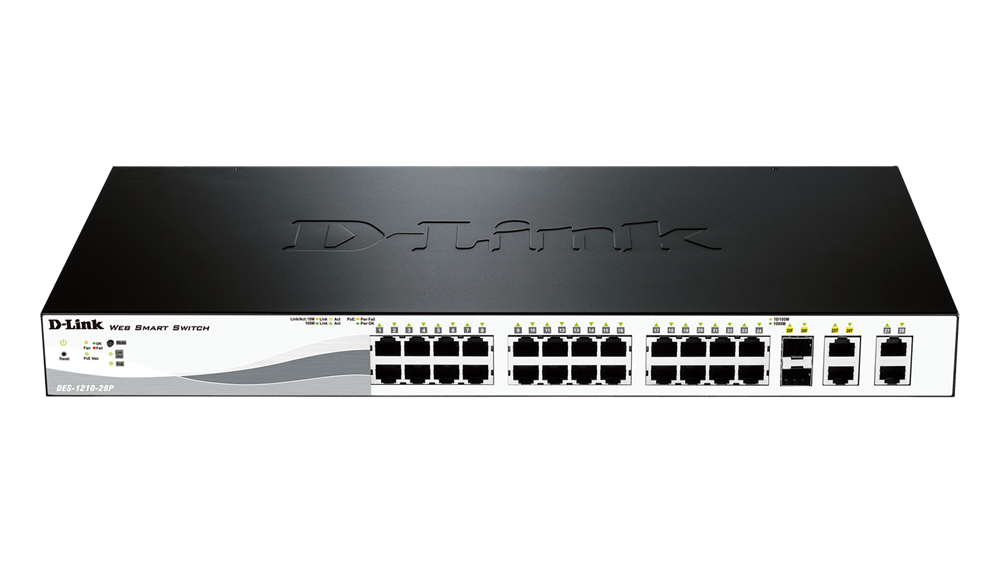 D-Link DES-1210-28P 24port FE LAN 2x GbE SFP 2 x GbE RJ45/SFP Combo port Smart switch