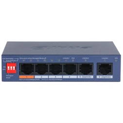 Dahua CS4006-4ET2GT-60 4x10/100 Mbps PoE + 2x1 Gbps uplink/60W/Cloud Managed PoE Switch