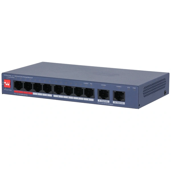 Dahua CS4010-8ET2GT-110 8x10/100 Mbps PoE + 2x1 Gbps uplink/110W/Cloud Managed PoE Switch