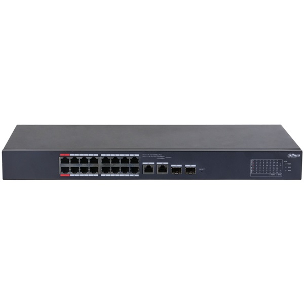Dahua CS4218-16ET-240 16x10/100 Mbps PoE + 2x1 Gbps RJ-45/SFP Combo Uplink/240W/Cloud Managed PoE Switch