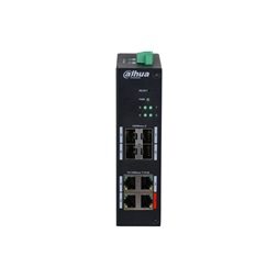 Dahua HS4408-4ET-96 4x10/100 Mbps PoE + 4x1 Gbps SFP Uplink /96W/Din/ Ipari Menedzselhető PoE switch