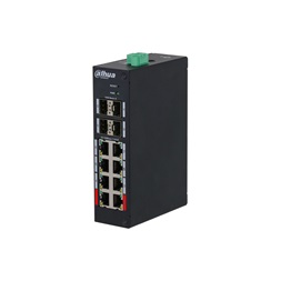 Dahua HS4412-8ET-120 8x10/100 Mbps PoE + 4x1 Gbps SFP Uplink /120W/Din/ Ipari Menedzselhető PoE switch