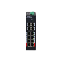 Dahua HS4412-8ET-120 8x10/100 Mbps PoE + 4x1 Gbps SFP Uplink /120W/Din/ Ipari Menedzselhető PoE switch