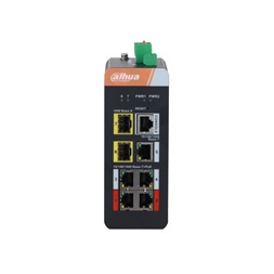 Dahua IS4207-4GT-120 5x1 Gbps PoE + 2x1 Gbps SFP + 1x Console port /120W/Din/ Ipari Menedzselhető PoE switch