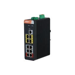 Dahua IS4410-6GT-120 6x1 Gbps PoE + 4x1 Gbps SFP + 1x Console port /120W/Din/ Ipari Menedzselhető PoE switch
