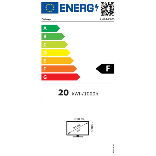 Dahua 23,8" LM24-F200 FHD VGA/HDMI fekete 24/7 multimédia monitor