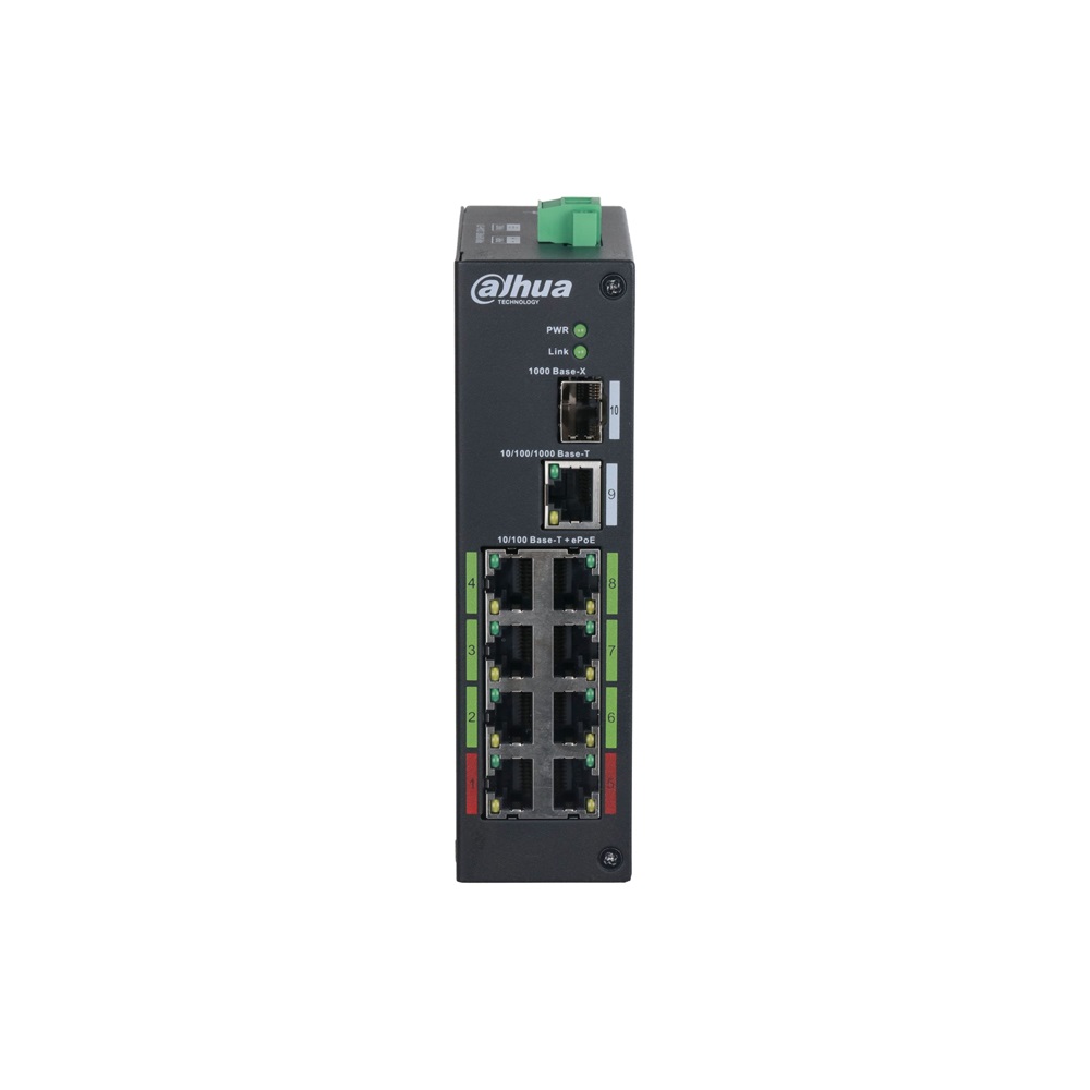 Dahua LR2110-8ET-120-V2 8x10/100 Mbps PoE + 1x1 Gbps RJ-45 + 1x1 Gbps SFP Uplink/120W/nem menedzselhető ePoE Switch