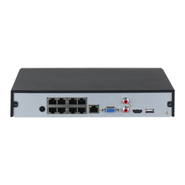 Dahua NVR2108HS-8P-I2 /8 csatorna/H265+/144 Mbps rögzítés/AI/1x Sata/8x PoE/WizSense hálózati rögzítő(NVR)