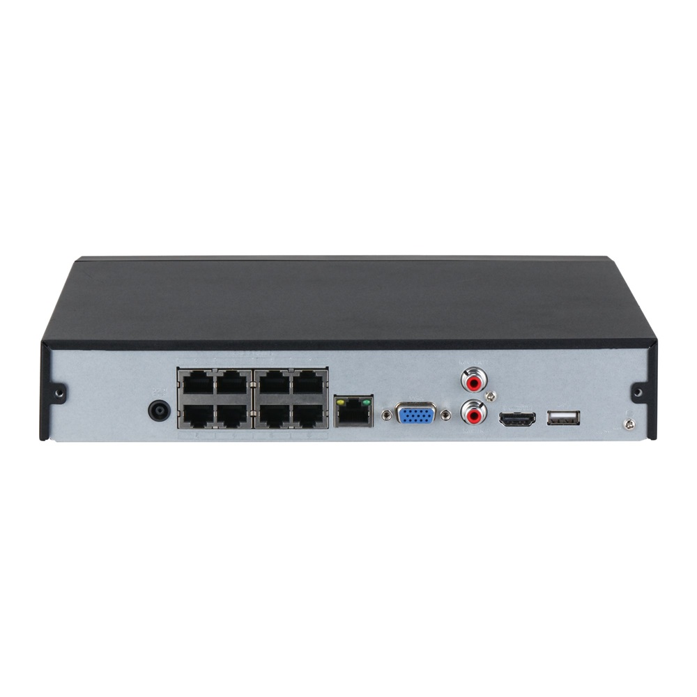 Dahua NVR2108HS-8P-I2 /8 csatorna/H265+/144 Mbps rögzítés/AI/1x Sata/8x PoE/WizSense hálózati rögzítő(NVR)