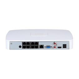 Dahua NVR2108-8P-I2 /8 csatorna/H265+/144 Mbps rögzítés/AI/1x Sata/8x PoE/WizSense hálózati rögzítő(NVR)