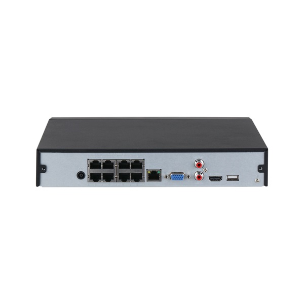 Dahua NVR4108HS-8P-EI /8 csatorna/H265+/256 Mbps rögzítés/AI/1x Sata/8x PoE/WizSense hálózati rögzítő(NVR)