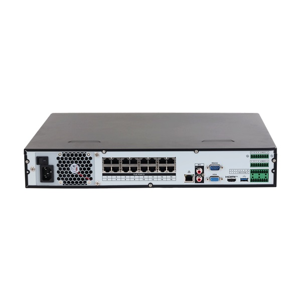 Dahua NVR4416-16P-EI /16 csatorna/H265+/256 Mbps rögzítés/AI/4x Sata/16x PoE/WizSense hálózati rögzítő(NVR)