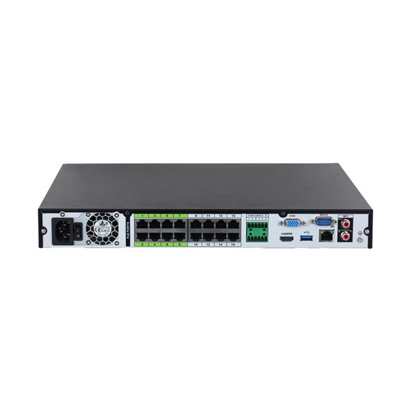 Dahua NVR5232-16P-EI /32 csatorna/H265+/384 Mbps rögzítés/AI/2x Sata/16x PoE/WizSense hálózati rögzítő(NVR)