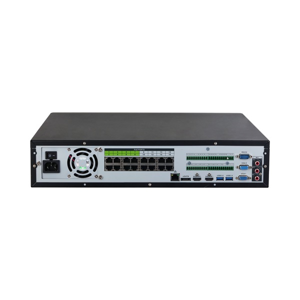 Dahua NVR5816-16P-EI /16 csatorna/H265+/384 Mbps rögzítés/AI/8x Sata/RAID/16x PoE/WizSense hálózati rögzítő(NVR)