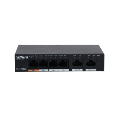 Dahua PFS3006-4GT-60-V2 1x 100/1000(Hi-PoE/PoE+/PoE)+3x 100/1000(PoE+/PoE)+2x gigabit uplink, 60W PoE switch