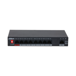 Dahua PFS3009-8ET1GT-96-V2 1x 10/100(Hi-PoE/PoE+/PoE)+7x 10/100(PoE+/PoE)+1x gigabit uplink, 96W PoE switch