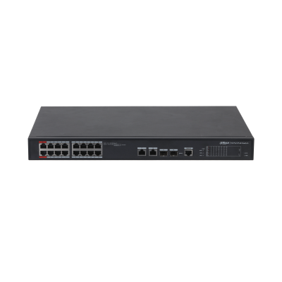 Dahua PFS4218-16ET-240-V3 16x 10/100(HighPoE(1,2)/PoE/PoE+ 240W)+2x gigabit/ SFP combo uplink menedzselhető PoE switch