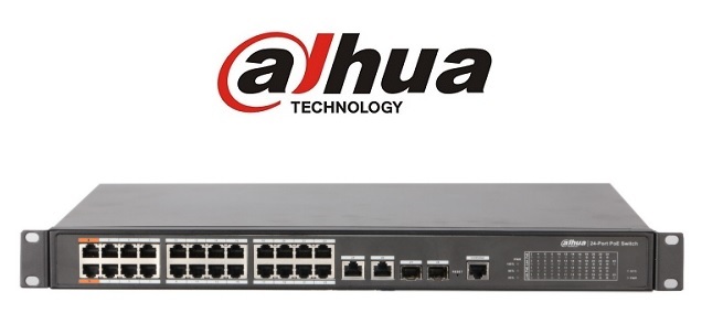 Dahua PFS4226-24ET-360 24x 10/100(HighPoE(1,2)/PoE/PoE+ 360W)+2x gigabit/SFP combo uplink menedzselhető PoE switch