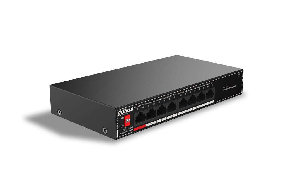Dahua SG1008P 8x1 Gbps PoE /96W/nem menedzselhető PoE Switch
