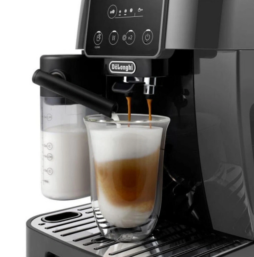 DeLonghi ECAM223.61.GB fekete tejhabosítóval automata kávéfőző