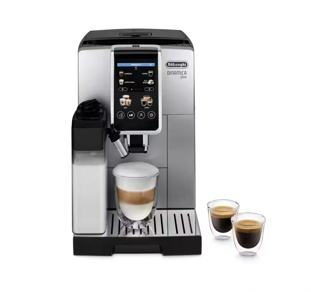 DeLonghi ECAM380.85.SB Dinamica Plus ezüst tejhabosítóval automata kávéfőző