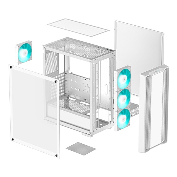 DeepCool CC560 fehér (táp nélküli) ablakos mATX ház