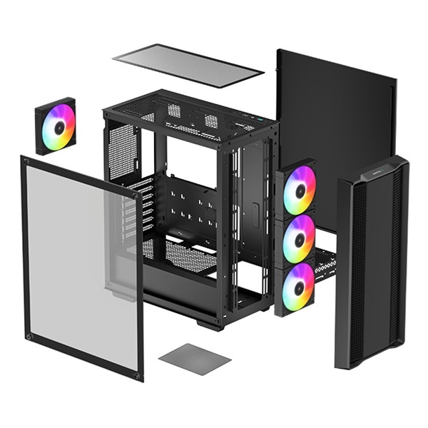 DeepCool CC560 fekete (táp nélküli) ablakos mATX ház