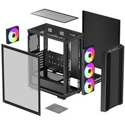 DeepCool CC560 fekete (táp nélküli) ablakos mATX ház