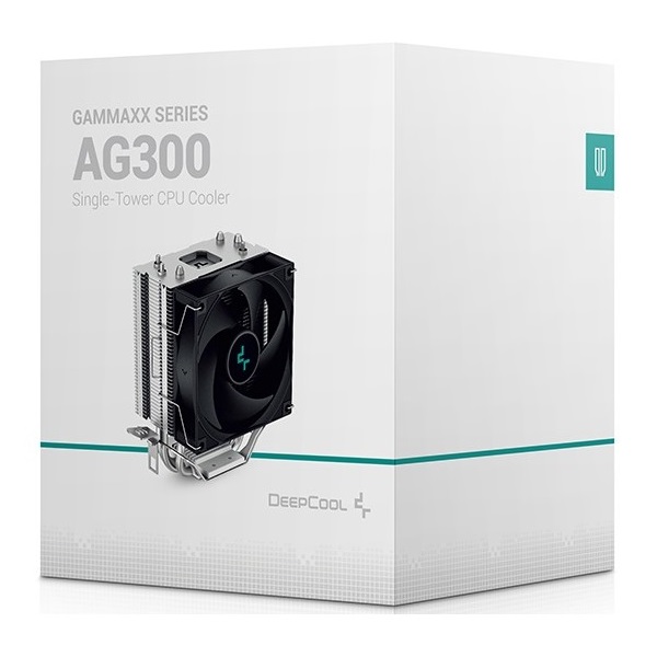 DeepCool CPU Cooler - AG300 (30,5 dB; max, 62,43 m3/h; 4pin csatlakozó, 3 db heatpipe, 9cm, PWM)