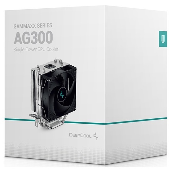 DeepCool CPU Cooler - AG300 (30,5 dB; max, 62,43 m3/h; 4pin csatlakozó, 3 db heatpipe, 9cm, PWM)