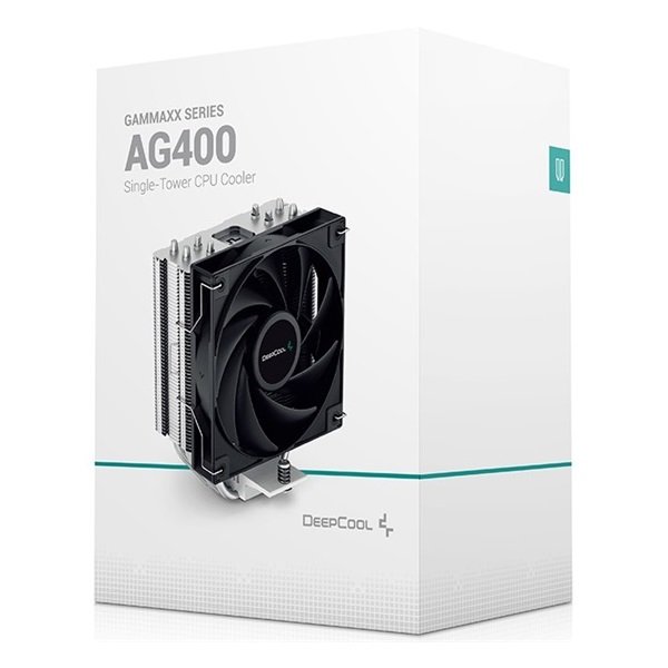 DeepCool CPU Cooler - AG400 (31,6 dB; max, 128,93 m3/h; 4pin csatlakozó, 4 db heatpipe, 12cm, PWM)