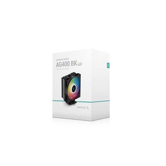 DeepCool CPU Cooler - AG400 BK ARGB (31,6 dB; max, 128,93 m3/h; 4pin csatlakozó, 4 db heatpipe, 12cm, PWM)