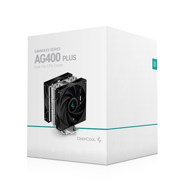 DeepCool CPU Cooler - AG400 PLUS (31,6 dB; max, 128,93 m3/h; 4pin csatlakozó, 4 db heatpipe, 12cm, PWM)