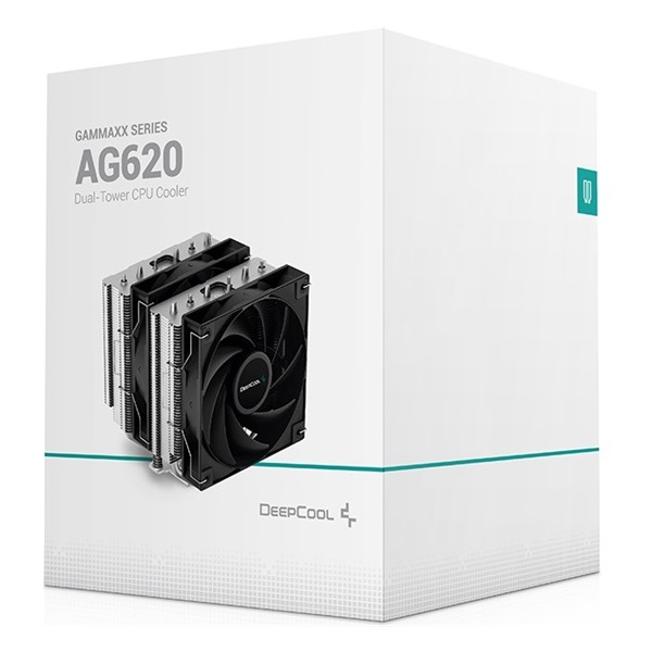 DeepCool CPU Cooler - AG620 (29,4 dB; max, 115,32 m3/h; 4pin csatlakozó, 6 db heatpipe, 12cm, PWM)