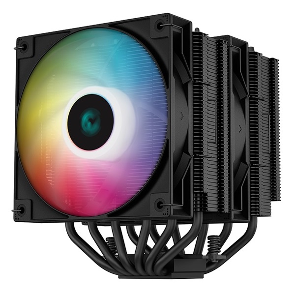 DeepCool CPU Cooler - AG620 BK ARGB (29,4 dB; max, 115,32 m3/h; 4pin csatlakozó, 6 db heatpipe, 12cm, PWM, LED)